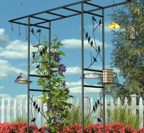 Metal garden arch - metal, bird