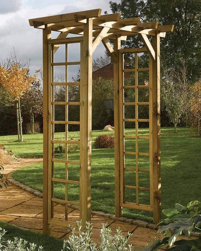 Wooden garden arch square top - wooden,