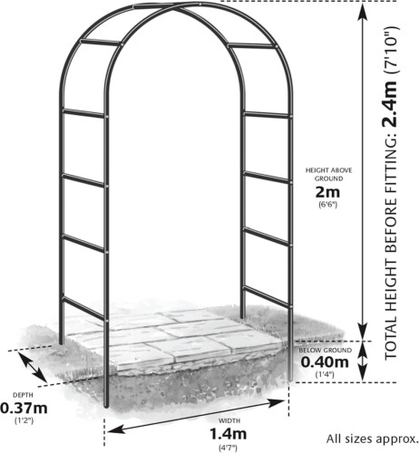Garden arch metal - garden, 2m