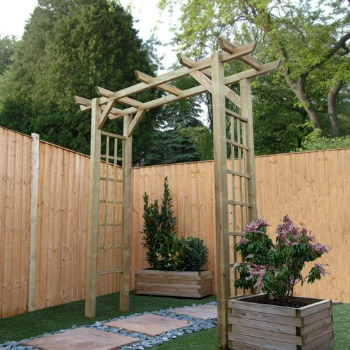 Wooden garden arch flat - wooden,