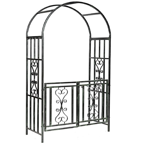 Metal garden gate - gate, rose