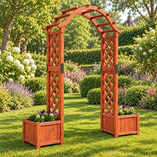 Wooden garden arch pergola - wooden,
